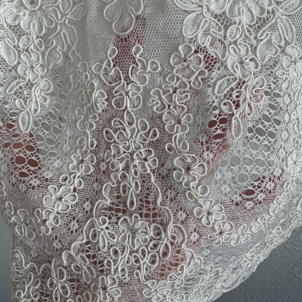 Victor Costa Neiman Marcus White Lace Romantic Blouse Vintage Cottagecore Top 12 - Picture 6 of 6